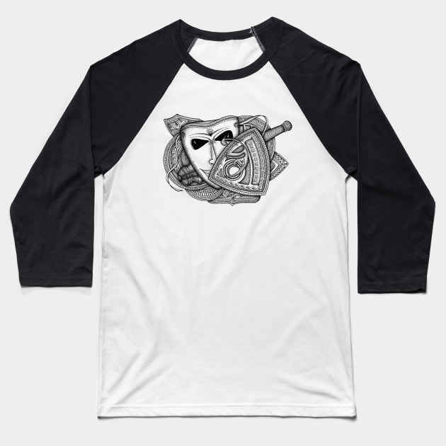 Mask Baseball T-Shirt by StudioGrafiikka